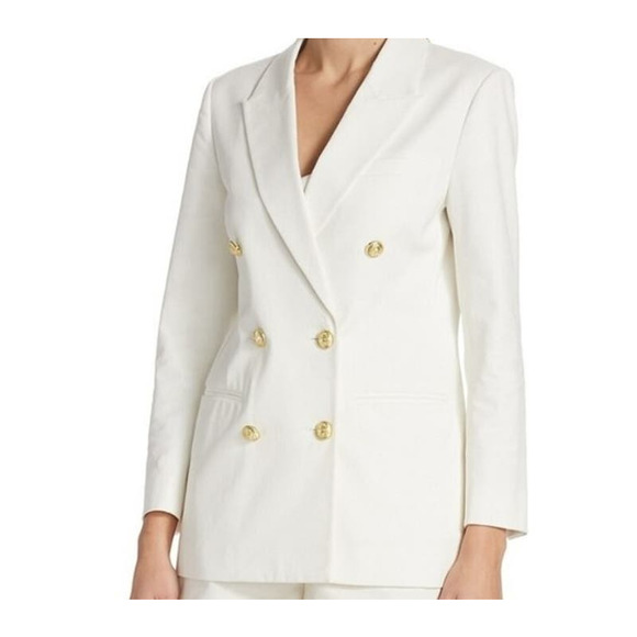 Derek Lam NWT 10 Crosby Walter Double Breasted‎ Jacket, Soft White Size 6 - Picture 1 of 10